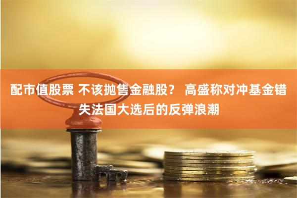 配市值股票 不该抛售金融股？ 高盛称对冲基金错失法国大选后的反弹浪潮